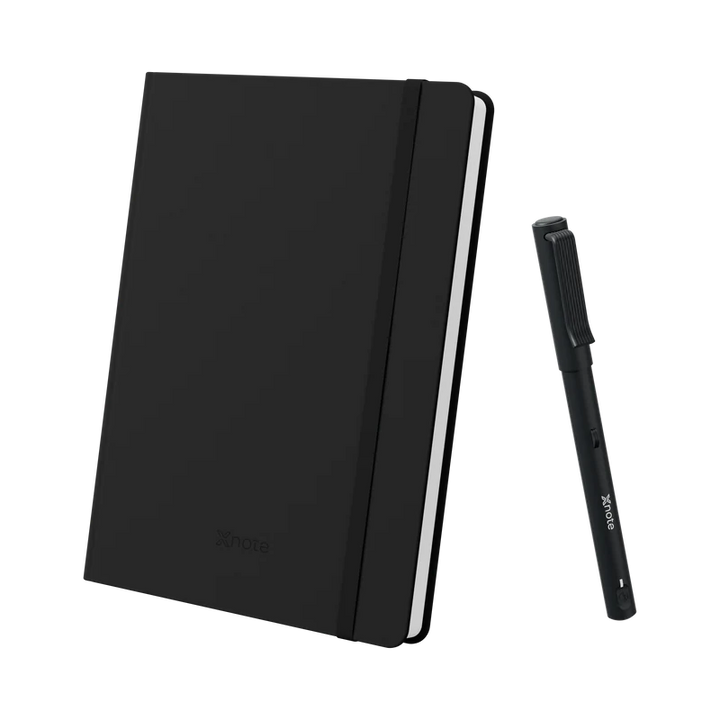 XNote Write: the smart pen standing beside a closed XNote Standard notebook