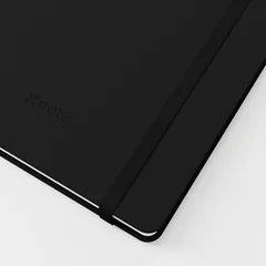 XNote notebook cover with the embossed logo and elastic closure
